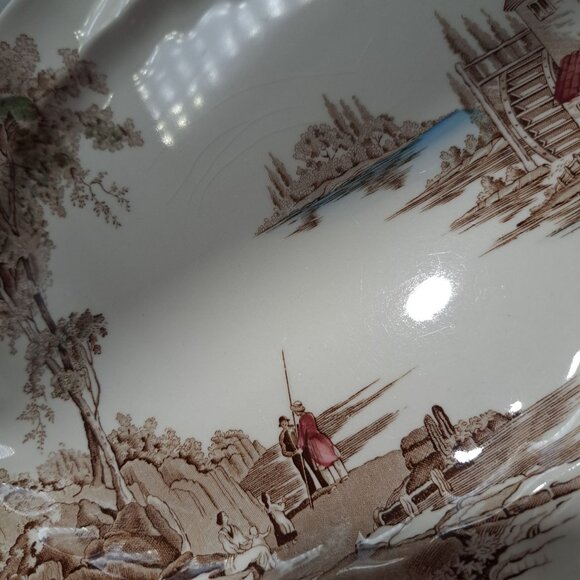 Johnson Bros "The Old Mill" Oval Serving Platter Made In England - Picture 4 of 12